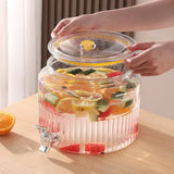 Acrylic Round Juice Container, Pot Beverage Dispenser