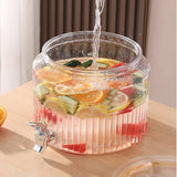 Acrylic Round Juice Container, Pot Beverage Dispenser