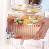 Acrylic Round Juice Container, Pot Beverage Dispenser