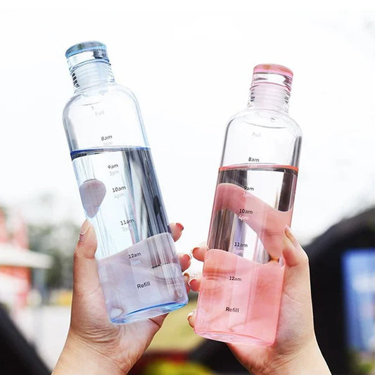 Glass Water Bottle With Time Scale