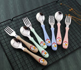 2pcs Kids Character Spoon & Fork Set