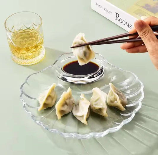 Transparent Shell Shaped Dumpling Dish ( Pack of 2 )