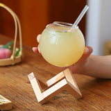 Clear Moon Cocktail Glass With Wood Stand