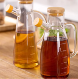 Transparent Glass Oil Bottle with Lid Handle