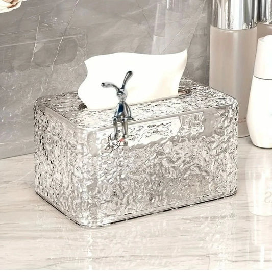 Rabbit Design Acrylic Tissue Box-Transparent
