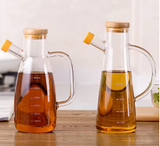 Transparent Glass Oil Bottle with Lid Handle