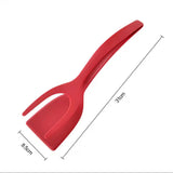 2 in 1 Silicone Grip and Flip Spatula Tongs ( Pack of 2 )
