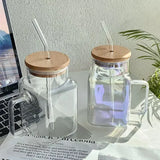 550 ML SQUARE BOROSILICATE GLASS MASON JAR WITH HANDLE