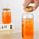 Clear Glass Tumbler with Bamboo Lid & Glass Straw