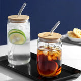 Clear Glass Tumbler with Bamboo Lid & Glass Straw