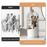 Luxury Rotating Vanity Makeup Brush Organizer