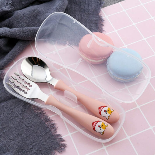 2pcs Kids Character Spoon & Fork Set