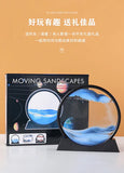 3D Falling Sand Art In Round Glass Frame