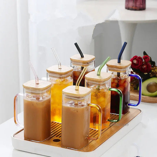 Glass Mug With Lid And Straw