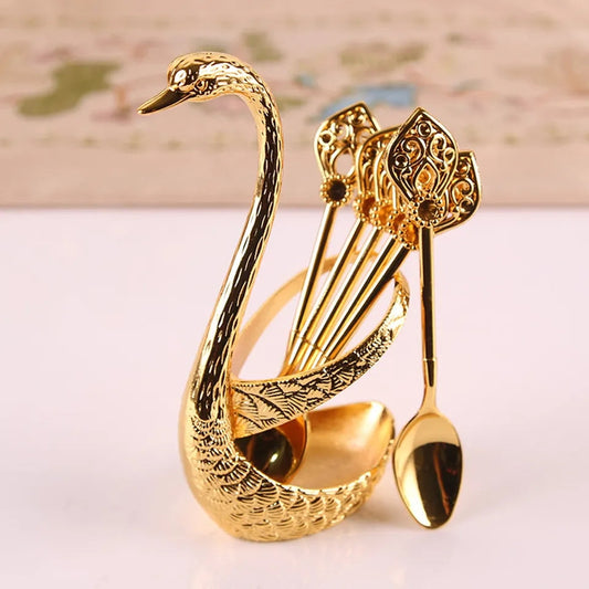 Stainless Steel Creative Spoon Set With Stand