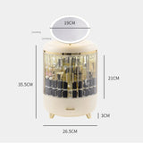 Double Door Cosmetic Organizer With Led Mirror