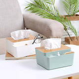 Wooden Top Tissue Box
