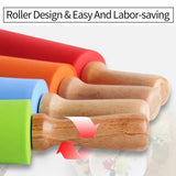 Silicone Wooden Handle Rolling Pin
