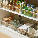 Multipurpose Transparent Wood Handle Acrylic  Basket