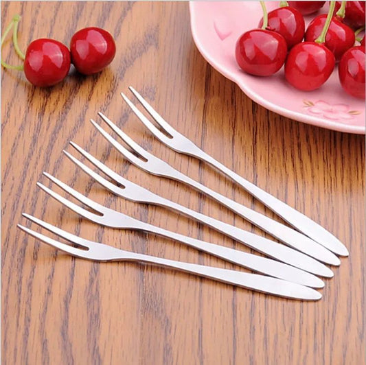 10pcs Stainless Steel Fruit Fork
