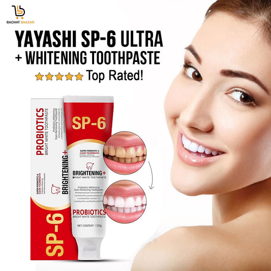 Yayashi SP6 Whitening Toothpaste 120g– Removes Stains from Coffee, Tea & Smoking