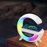 Wireless Bluetooth Speaker Lamp With Mobile Charging, Watch, And Alarm Clock Functions