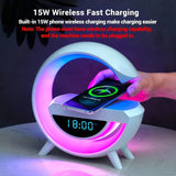 Wireless Bluetooth Speaker Lamp With Mobile Charging, Watch, And Alarm Clock Functions