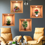 3D Wall Stickers (Pack Of 4)