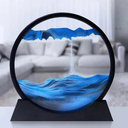 3D Falling Sand Art In Round Glass Frame