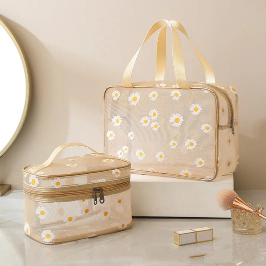 Daisy Mesh Makeup Bag (Pair Set)