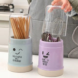 Smiley Cutlery Holder With Lid
