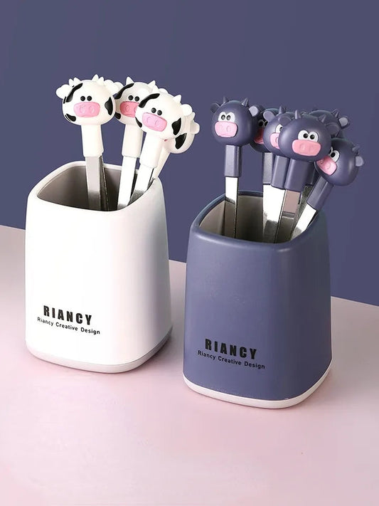 6 in 1 Cartoon Style Stainless Steel Fruit Fork