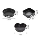 3pc Non Stick Cake Pan (Round, Heart , Square)