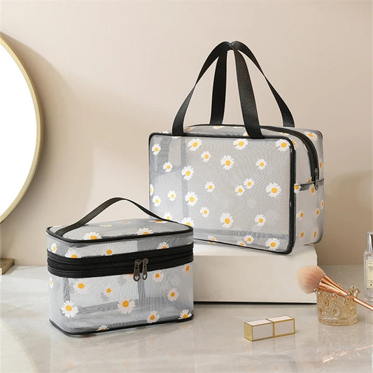 Daisy Mesh Makeup Bag (Pair Set)