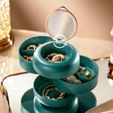 4 Layer Rotatable Jewelery Organizer With Mirror