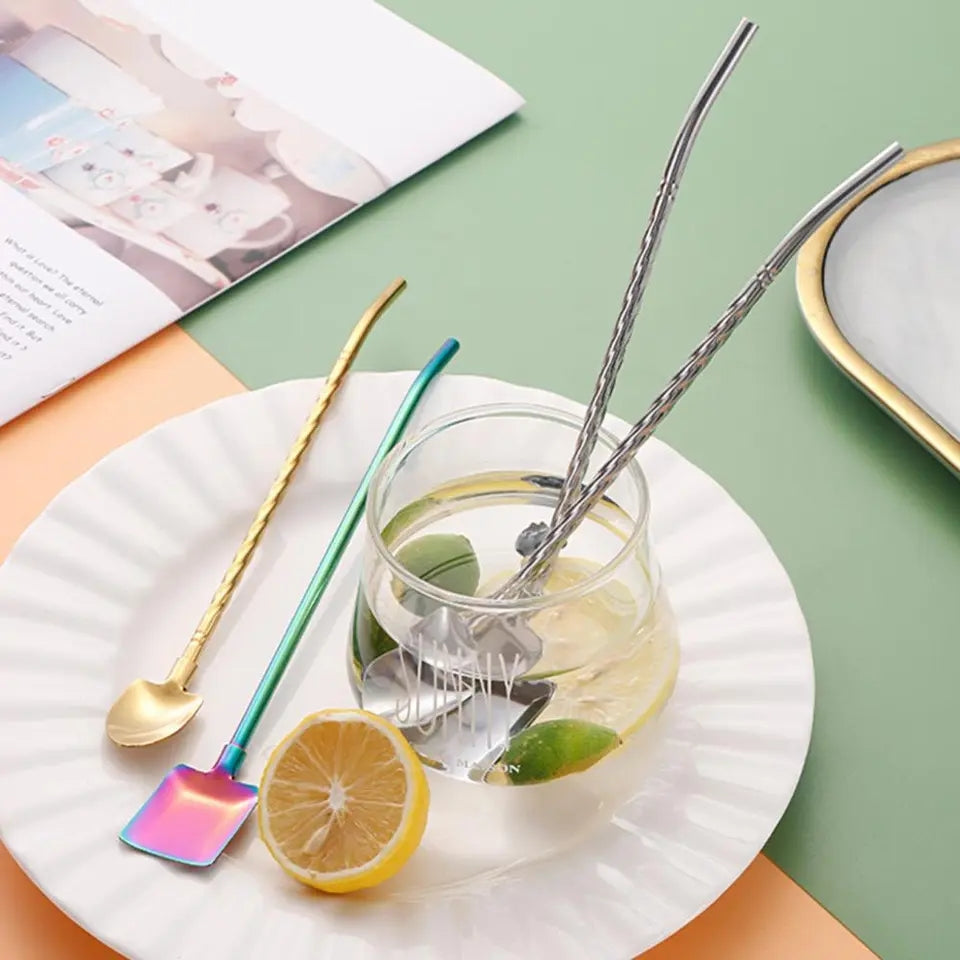 Reusable Spoon Straw 3pcs Set