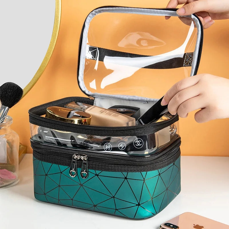 Double Layer Clear Makeup Bag