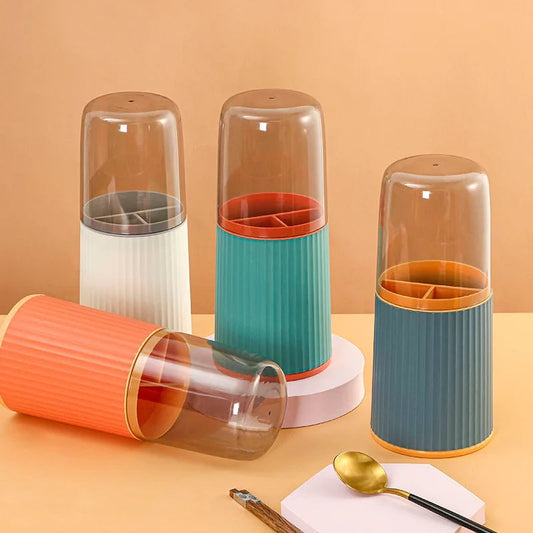 3 Grid Cutlery Holder With Lid