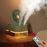 Double Spray Portable Humidifier Fan With Lamp