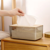 Acrylic Wooden Top Tissue Box