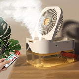 Double Spray Portable Humidifier Fan With Lamp