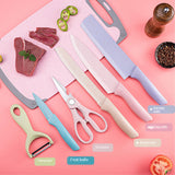 6 Pcs Stainless Steel Colorful Knife Set