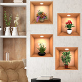 3D Wall Stickers (Pack Of 4)