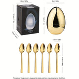 6 Pcs Luxury Gold Egg Shape Cutlery Holder