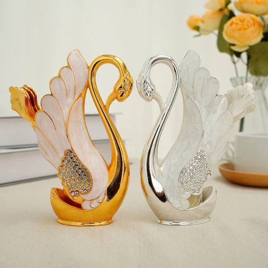 6Pcs Swan Desert Spoon Set