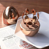 6 Pcs Luxury Gold Egg Shape Cutlery Holder