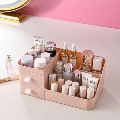 Desktop 2 Drawer Cosmetic Organizer