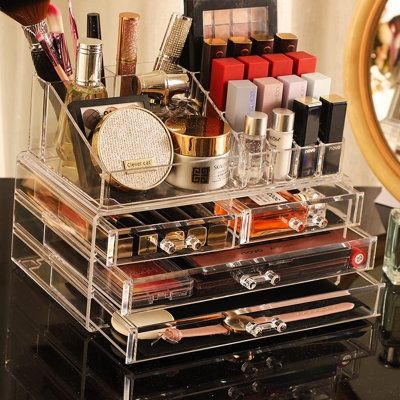 Acrylic Cosmetic Organizer With Drawer