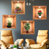 3D Wall Stickers (Pack Of 4)