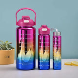 Three Pcs Metallic Colour Water Bottle